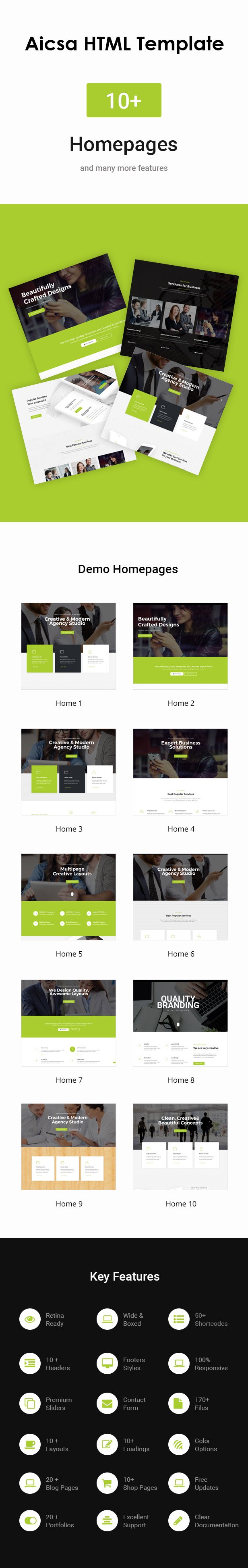 Aicsa - Multipurpose HTML Template