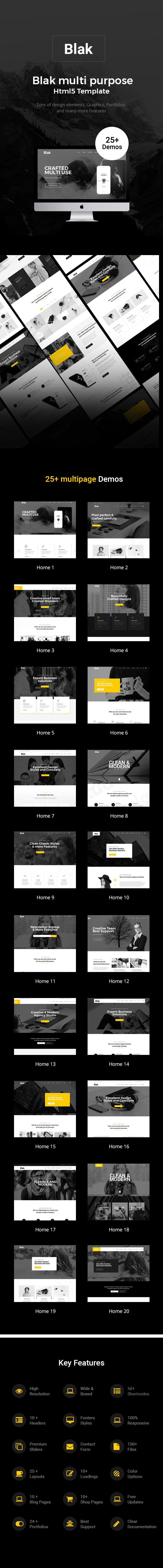 Blak - Responsive MultiPurpose HTML Website Template