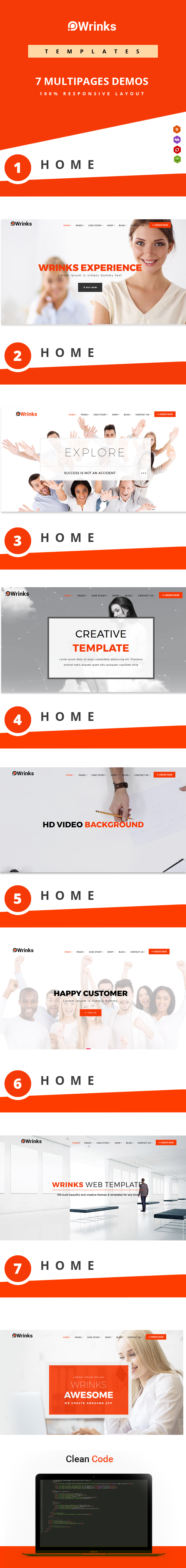 Wrinks - Multipages Business HTML Template
