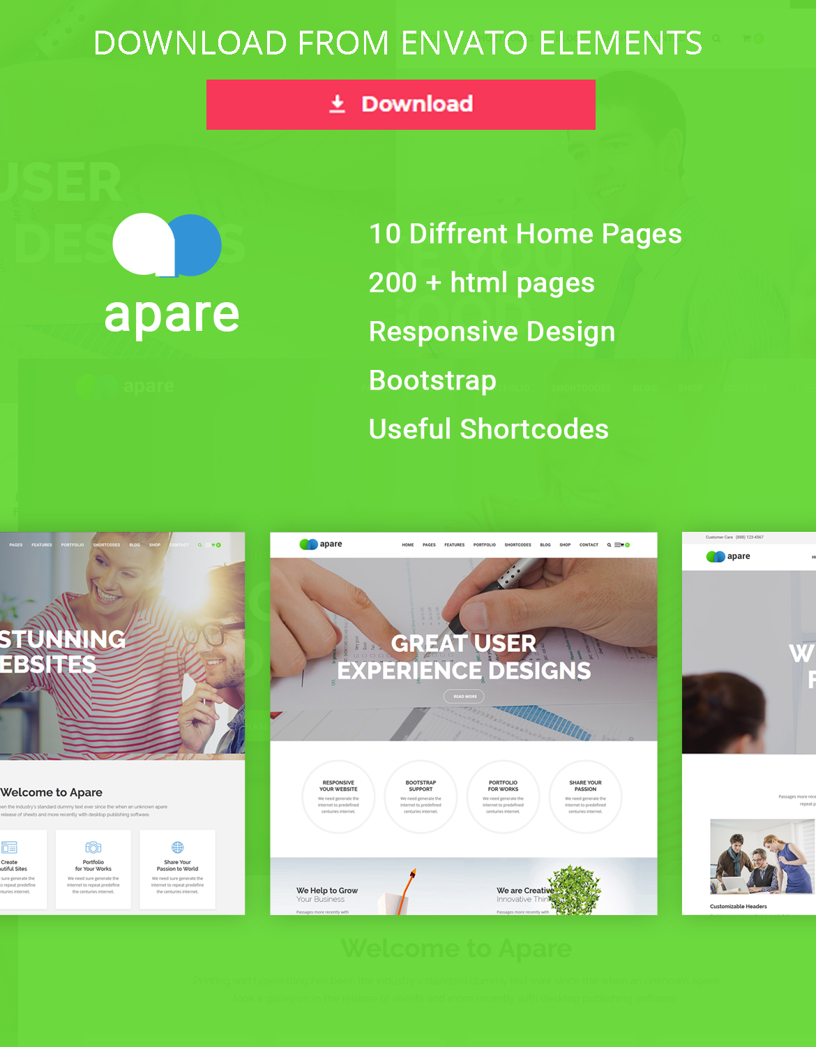 Apare - Responsive Multipurpose HTML Template