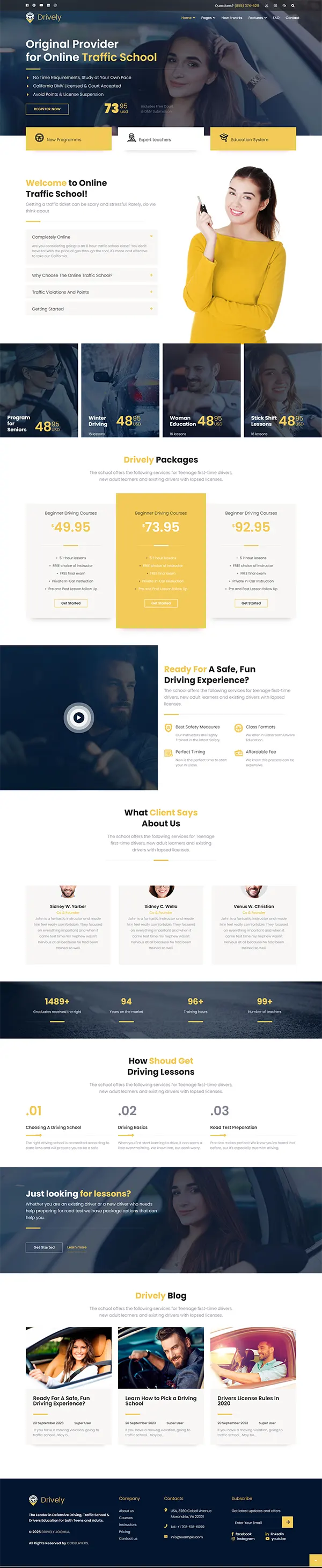 Drively - Driving School Joomla Template | Drivers