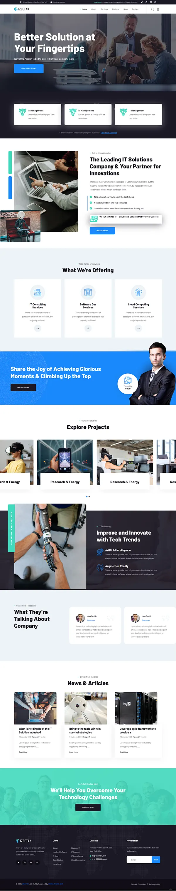 Izeetak - IT Solutions & Services Joomla Template