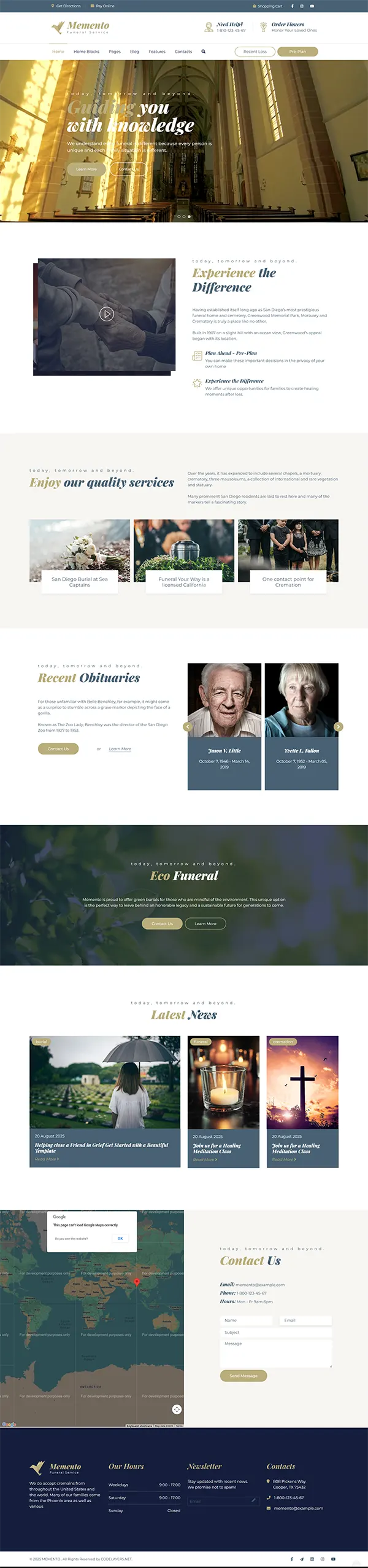 Memento - Joomla 6 Multipurpose Funeral Services Template