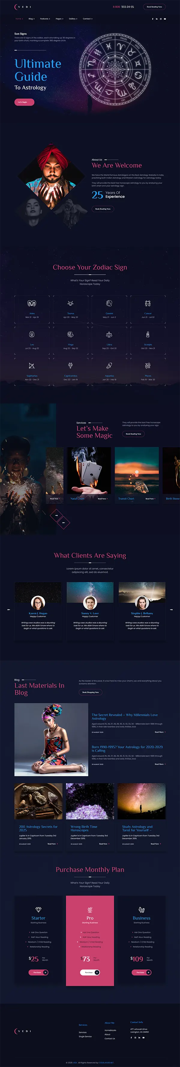 Vedi - Joomla 6 Astrology and Horoscope Template | Astrologer