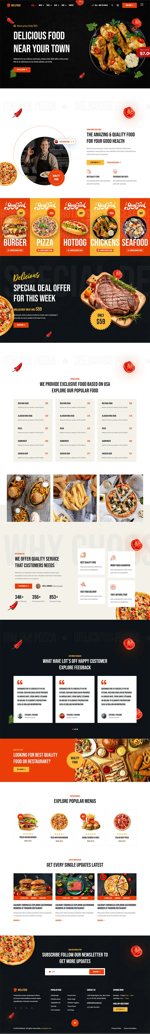 WellFood - Joomla 6 Fast Food & Restaurant Template
